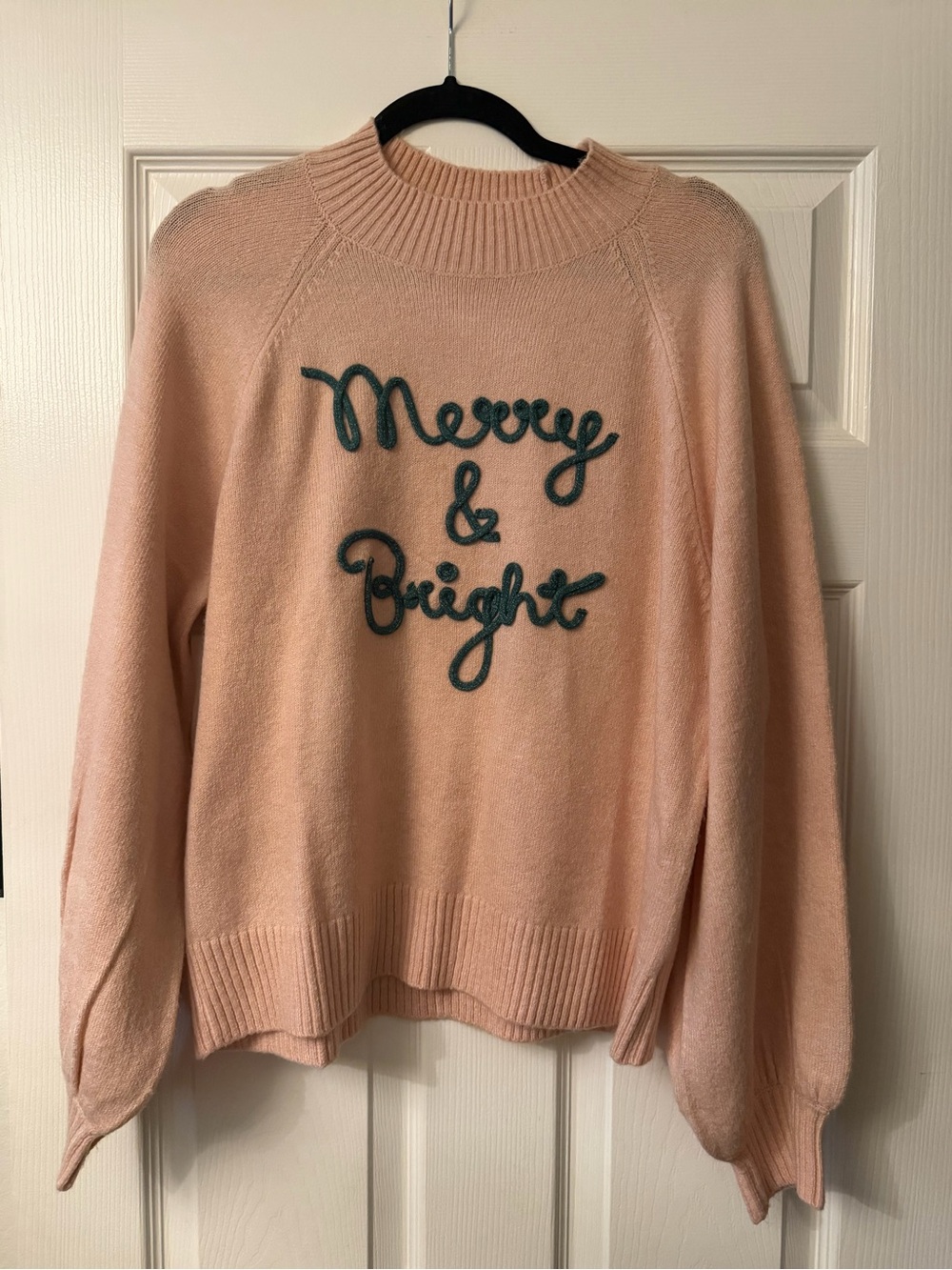 LC Lauren Conrad Merry & Bright Christmas Sweater Pink Green Size L